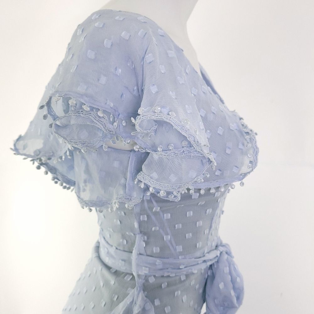 Alice McCall Moon Talking Ruffle Maxi Dress Crystal Bue sz 2 NEW - Picture 7 of 13